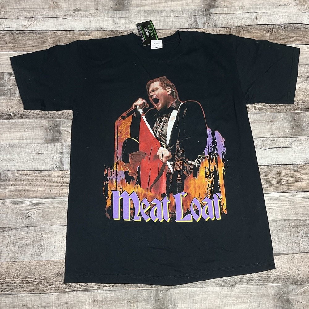 Meat Loaf Shirt Size Medium Black Vintage 2000s Rock Band Tee Hair Of The Dog